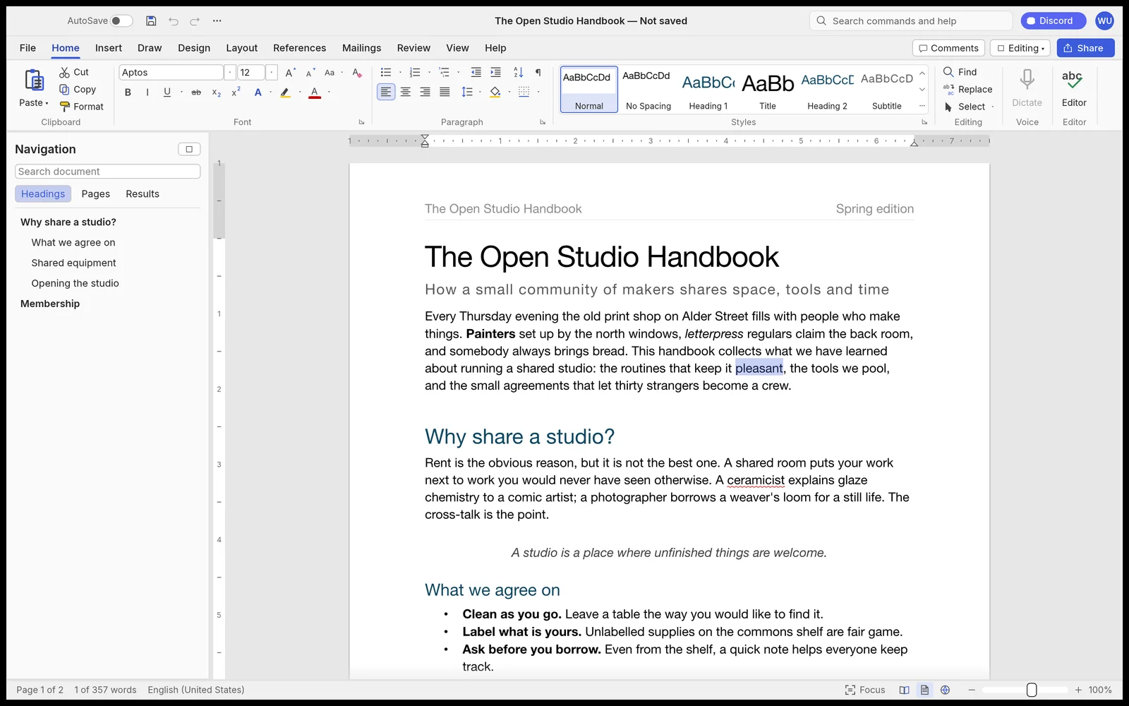 WordCraft — Microsoft Word